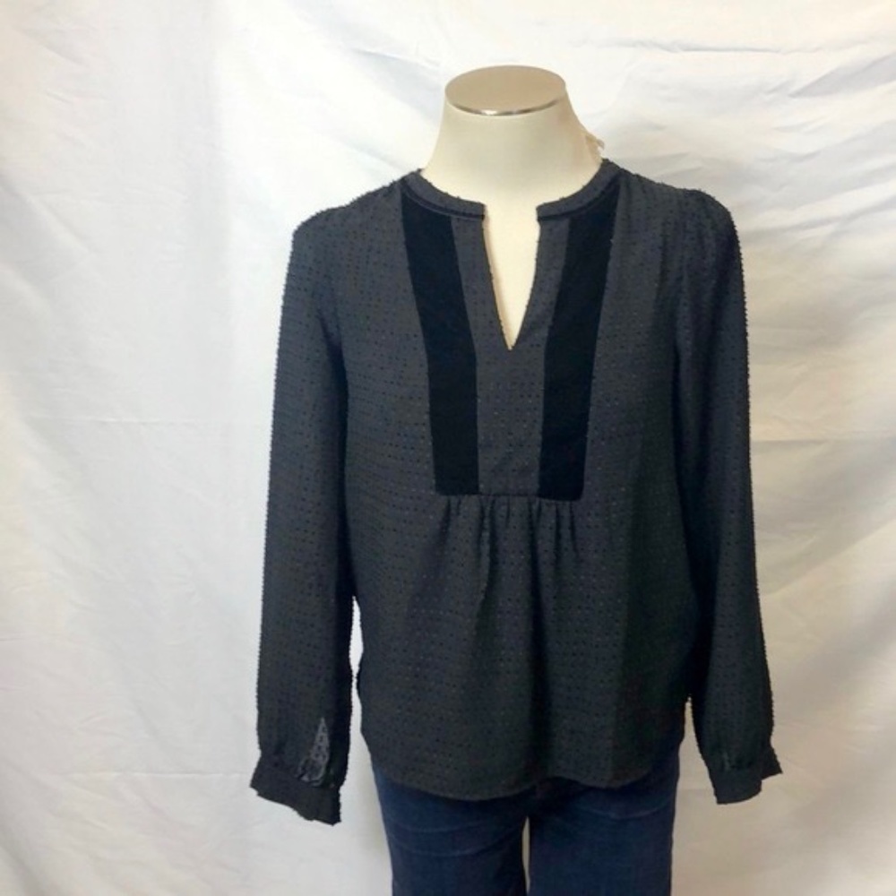 NWT Swiss Dot top with Velvet accents